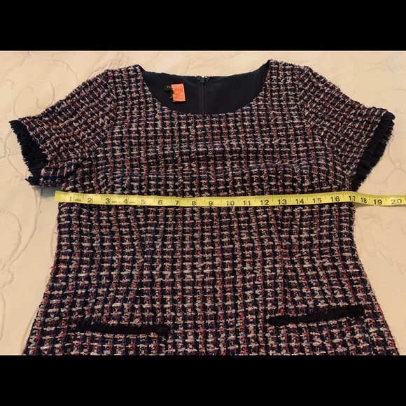 Talbots navy tweed short sleeve shift dress - 8P - Picture 5 of 10